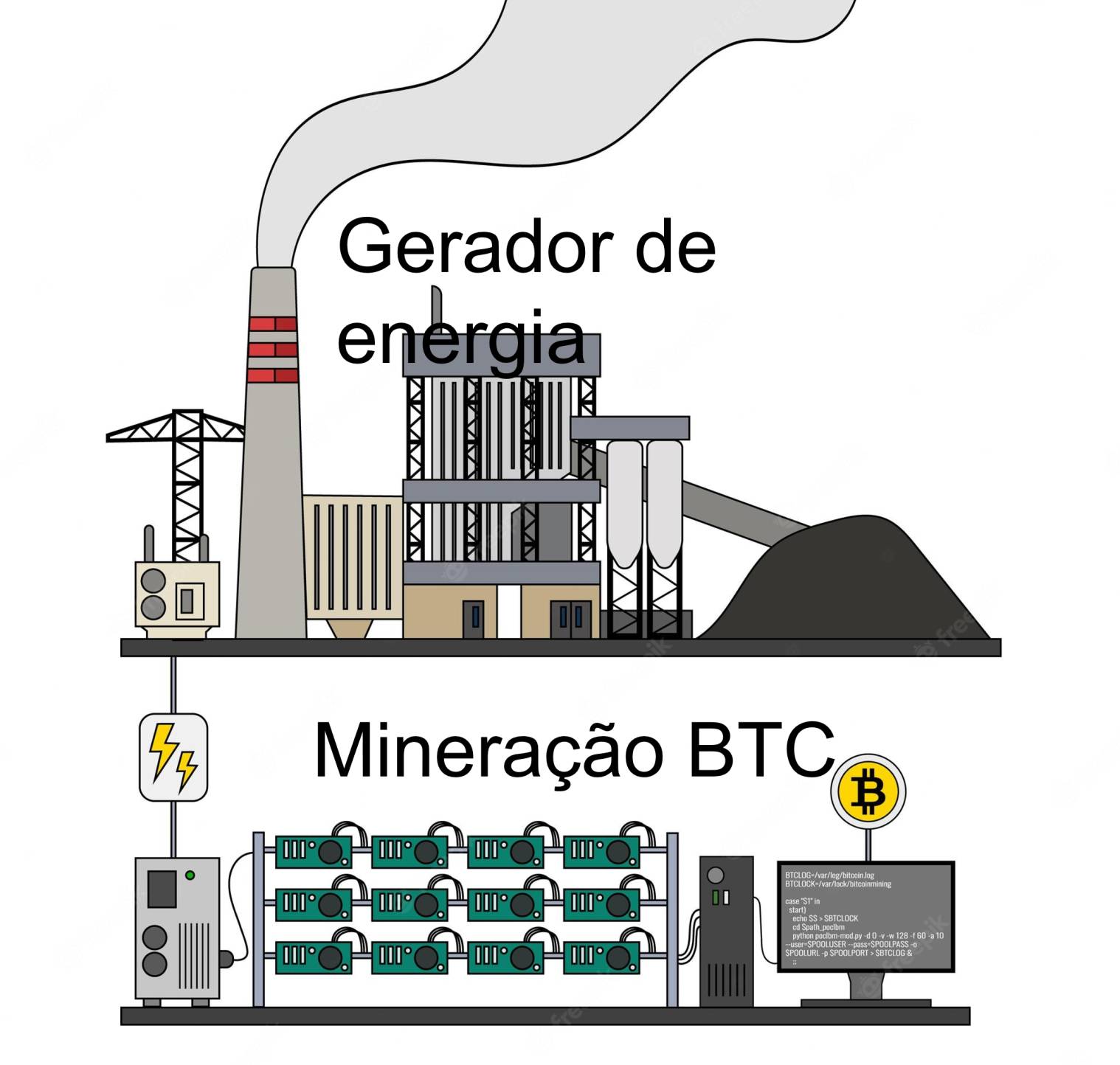 geracao energia para mineração btc